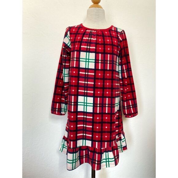 GYMBORee Girls 7/8 Christmas Plaid Flannel Nightgown BUY 2 GET 1 FREE - Picture 1 of 5